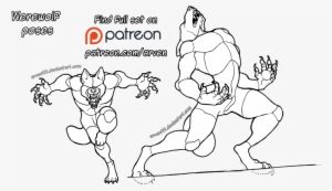 Drawing Poser Fighting Clip Art Free Library - Werewolf Poses Drawing #2109132