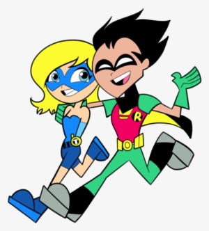 Robin And Terra Looking Happy-ppu9824 - Teens Titans Go Vector #2109426