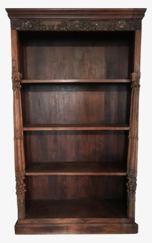 Floral Carved Indian Bookshelf - Bookcase #2110202