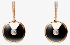 Amulette De Cartier Earrings, Small Modelpink Gold, - Amulette De Cartier 18ct Pink Gold, Onyx #2112181
