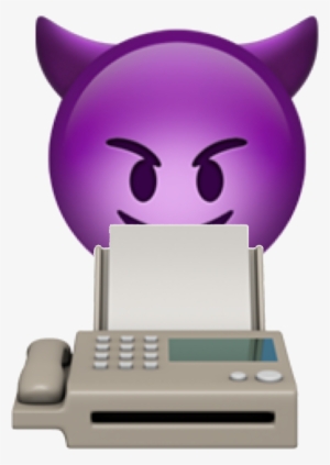 Evil Face Hovering Over Fax Machine - Emoji Iphone Demon #2113349