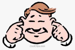 Hear No Evil Royalty Free Vector Clip Art Illustration - Fingers In Ears Cartoon #2113495