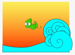 Dragon, Dino, Dinosaur, Fun, Pterodactyl, Wave, Surf - Dinosaur #2114020