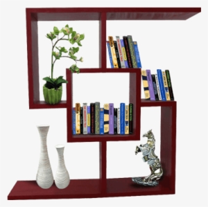 Red Small Bookshelf With Smooth Laminate Finish - Bookcase #2114257