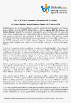 Call To Action For Attendees To The Agenda 2030 For - Essay #2114319