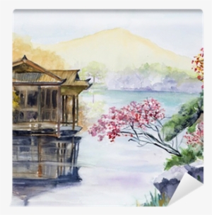 Watercolor, West Lake, Hangzhou, China Wall Mural • - Quinsai Marco Polo #2115323