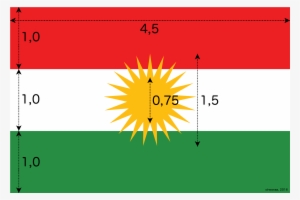 Flag Of Kurdistan With Measure - Kurdistan Flag #2115347