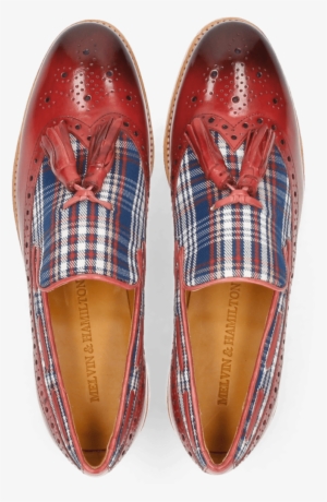 Loafers Amelie 60 Textile Check Rich Red - Slip-on Shoe #2115672