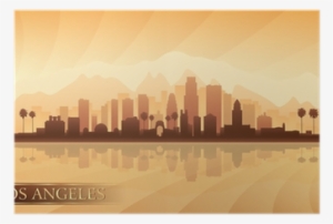 Los Angeles City Skyline Detailed Silhouette Poster - Лос Анджелес Силуэт #2120619