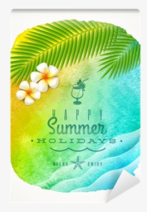 Summer Holiday Greeting On A Watercolor Background #2122300