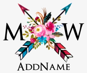 Favorite - Watercolor Floral Arrow Bouquet Shower Curtain #2128125