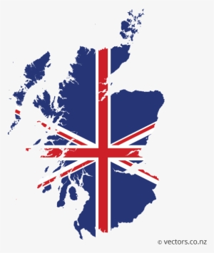 Uk Flag Vector Map Of Scotland - British Isles Map Cities #2128256