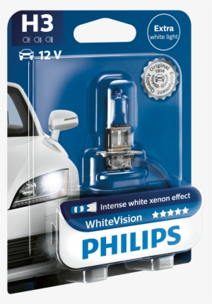 H3 Headlight Bulb Philips White Vision, Single Unit - Philips H1 Whitevision Car Bulb #2128443
