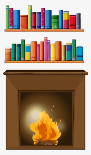 Fireplace And Books - Shelf #2128941