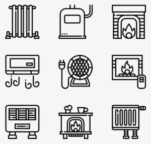 Heater And Fireplaces - Building Outline Icon Png #2129019