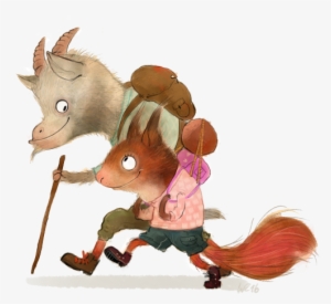 Working On My Fathers Birthday Present And Listening - Squirrel And Goat #2129877