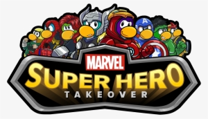 Marvel Super Hero Takeover Party Logo - Club Penguin Marvel Superhero Takeover 2015 #2131981