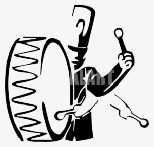 Graphic Black And White Download Clarinet Clipart Bass - Marching Band Bass Drum Logo #2137548