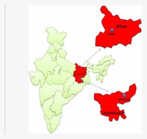 Map Of India With Highlighted Vl Endemic States Of - Bihar And Jharkhand Map #2139187