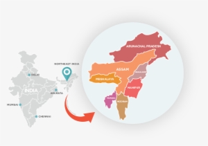 North East India - North East India Map Png #2139284