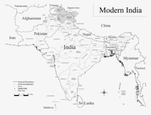 Modern India - Boundary Lines Of India #2139351