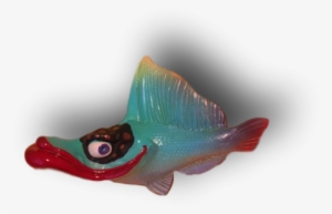 Blue Mullet Red Lips Fish With Attitude - Figurine #2140677
