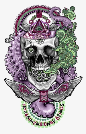 Trippy Skull Shirt On Behance Image Black And White - Trippy Skull #2141199