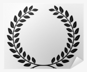 Laurel Wreath With Detailed Branches, Vector Poster - Letter Printed Stuffed Cushion Livebycare Linen Cotton #2141827