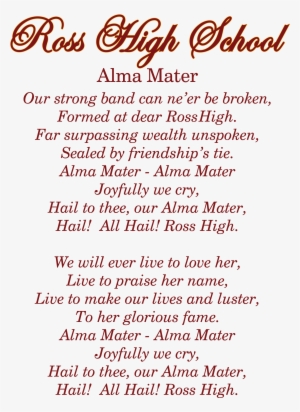 Ross High School Alma Mater - Document #2142301