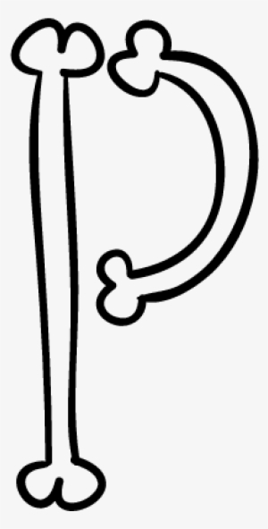 Letter P Of Bones Outlined Halloween Typography Vector - Letter P In Bones #2144489