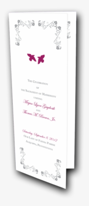 Doves Program Features Two Wine Color Dove Silhouettes - Butterfly #2144930