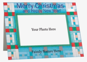 Christmas Blue Squares Holiday Photo Card - Paper #2145177