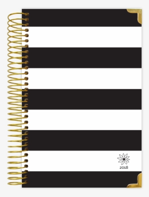 2017-18 Daily Planner, Black & White Stripes Hard Cover - 2018 2019 Marble Planner #2146085