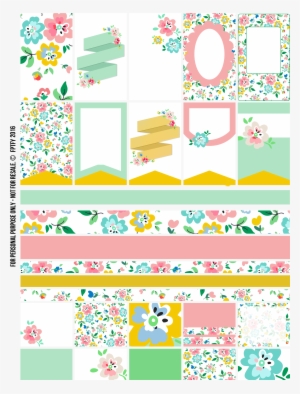Free Planner Addict Floral Fun Collection Fptfy 1 2,550×3,300 - Sticker #2146385
