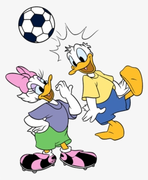 Donald Duck Clip Art Disney Galore Playing - Donald Duck And Daizi Play Football #2147029
