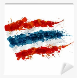 Flag Of Thailand Made Of Colorful Splashes Wall Mural - Puerto Rico Flag Watercolor #2147667