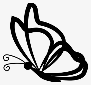 Clip Library Library With Transparent Outlines From - Side Butterfly Outline #2150241