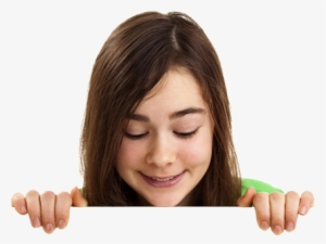 Girl Peeking Over[1] - Peeking Over Png #2151190