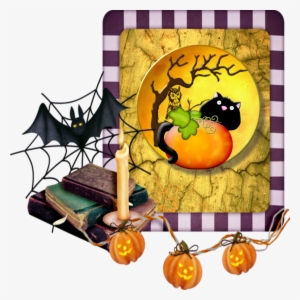 Kitty Peeking Over Pumpkin - Illustration #2152069