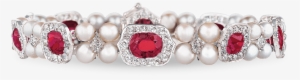 Untreated Ruby And Pearl Bracelet - Pre-engagement Ring #2152604