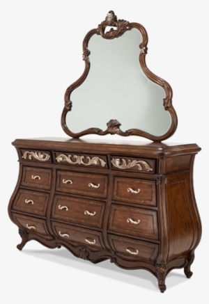 Amini Dresser W/dresser Mirror - Aico Platine De Royale Light Espresso Dresser #2152919