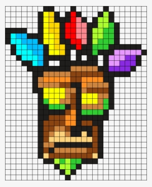 Aku Aku Perler Charm Perler Bead Pattern / Bead Sprite - Minecraft Pixel Art Crash Bandicoot #2153404