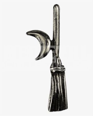 Witch Broom And Moon Necklace - Azuregreen Aawwitb Witch's Broom Amulet #2153577