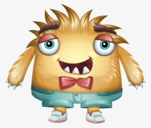 Vector Fluffy Cute Creature Graphic - Animated Cartoon #2156840