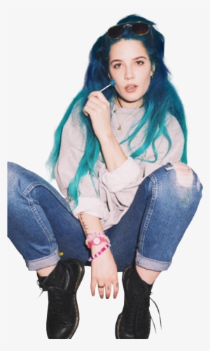 41 Images About Halsey✨💕 On We Heart It - Halsey Long Blue Hair #2157674