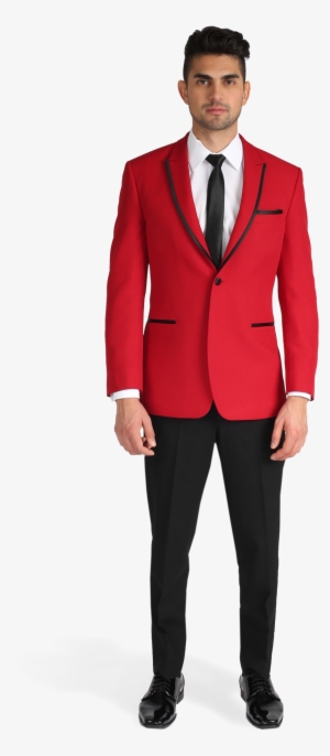 Red Peak Lapel Tuxedo - Tux With Red Combinations #2158028