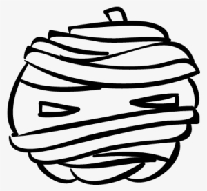 Halloween Bandaged Pumpkin Head Outline Vector - Division #2158528