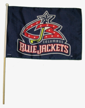 12"x18" Columbus Blue Jackets Stick Flag, Econo-polyester - Columbus Blue Jackets Nhl Car Flag #2158594