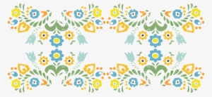 Folk Flower Design In My Fiesta Ware Colors Giftwrap - Fiesta Flowers Transparent #2159892