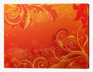 Floral Scroll Background Red Vintage Vector Canvas - Anaranjado Fondo De Imagen #2159920